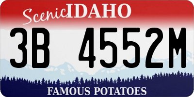 ID license plate 3B4552M