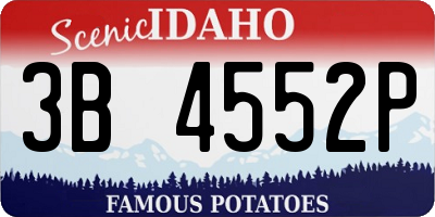 ID license plate 3B4552P