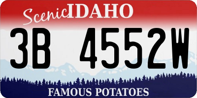 ID license plate 3B4552W