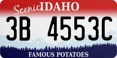 ID license plate 3B4553C