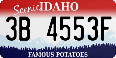 ID license plate 3B4553F
