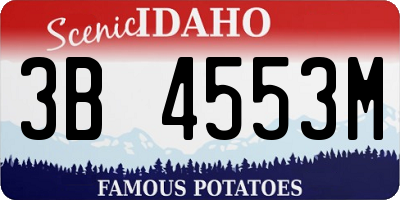 ID license plate 3B4553M