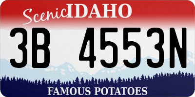 ID license plate 3B4553N
