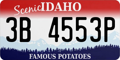 ID license plate 3B4553P