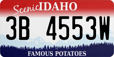 ID license plate 3B4553W