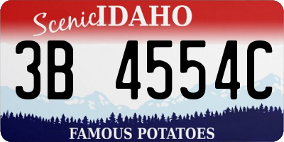 ID license plate 3B4554C