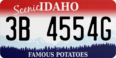 ID license plate 3B4554G
