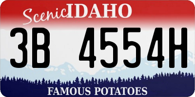 ID license plate 3B4554H