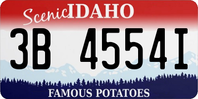 ID license plate 3B4554I