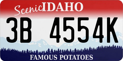 ID license plate 3B4554K