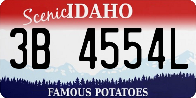 ID license plate 3B4554L