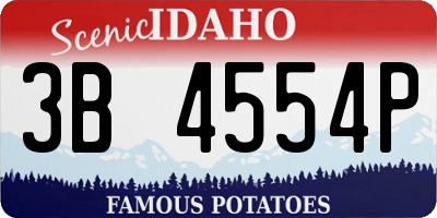 ID license plate 3B4554P