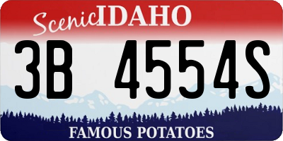 ID license plate 3B4554S
