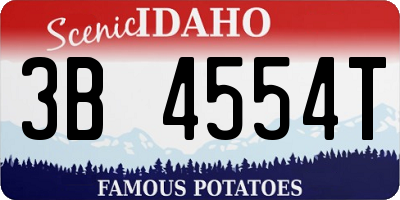 ID license plate 3B4554T