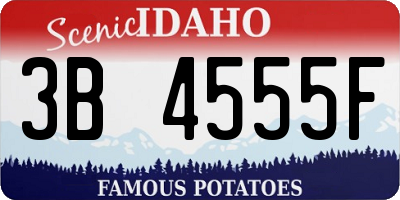 ID license plate 3B4555F