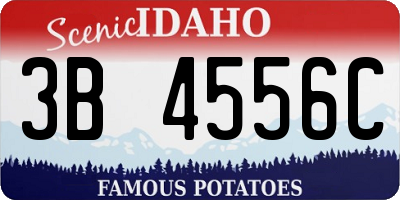 ID license plate 3B4556C