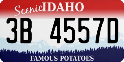ID license plate 3B4557D