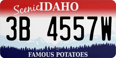 ID license plate 3B4557W