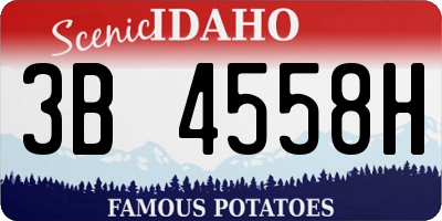 ID license plate 3B4558H