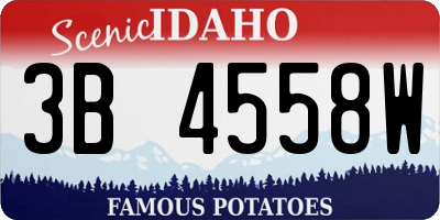 ID license plate 3B4558W