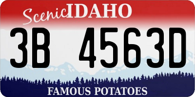 ID license plate 3B4563D