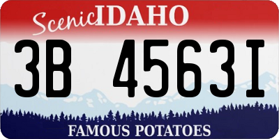 ID license plate 3B4563I