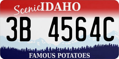 ID license plate 3B4564C