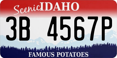 ID license plate 3B4567P
