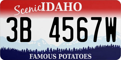 ID license plate 3B4567W