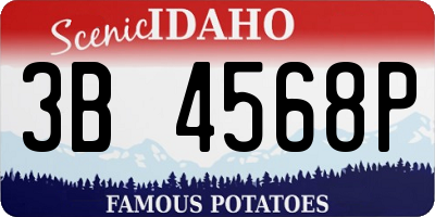 ID license plate 3B4568P