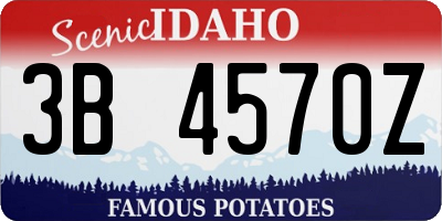 ID license plate 3B4570Z