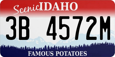 ID license plate 3B4572M