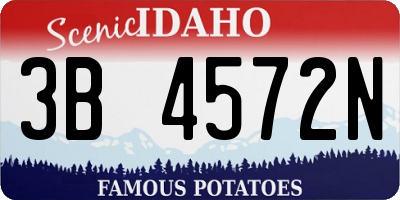 ID license plate 3B4572N