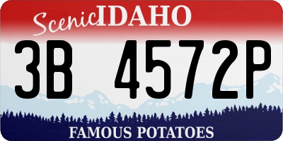 ID license plate 3B4572P
