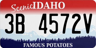ID license plate 3B4572V