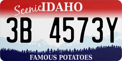 ID license plate 3B4573Y