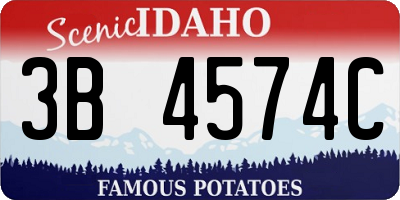 ID license plate 3B4574C