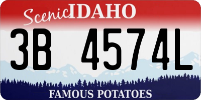 ID license plate 3B4574L