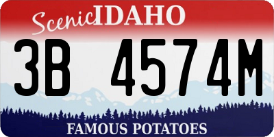 ID license plate 3B4574M