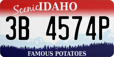 ID license plate 3B4574P
