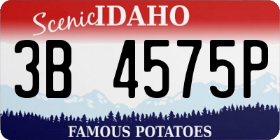 ID license plate 3B4575P