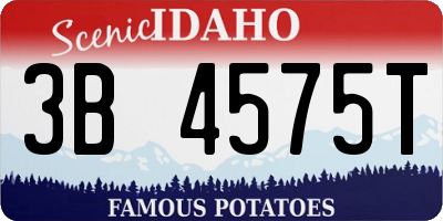 ID license plate 3B4575T