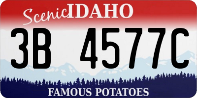 ID license plate 3B4577C