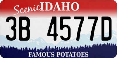 ID license plate 3B4577D