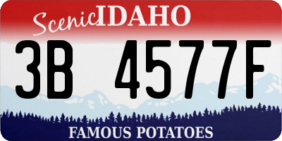 ID license plate 3B4577F