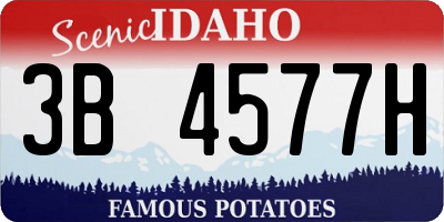 ID license plate 3B4577H