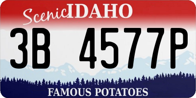 ID license plate 3B4577P