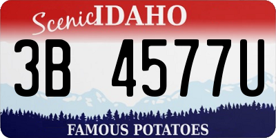 ID license plate 3B4577U