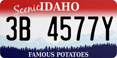 ID license plate 3B4577Y