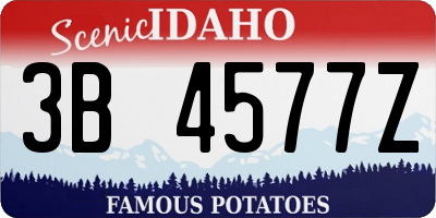 ID license plate 3B4577Z